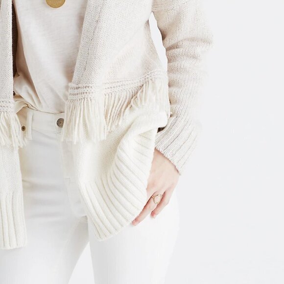 Madewell Colorblock Fringe Cardigan Sweater - Picture 5 of 11